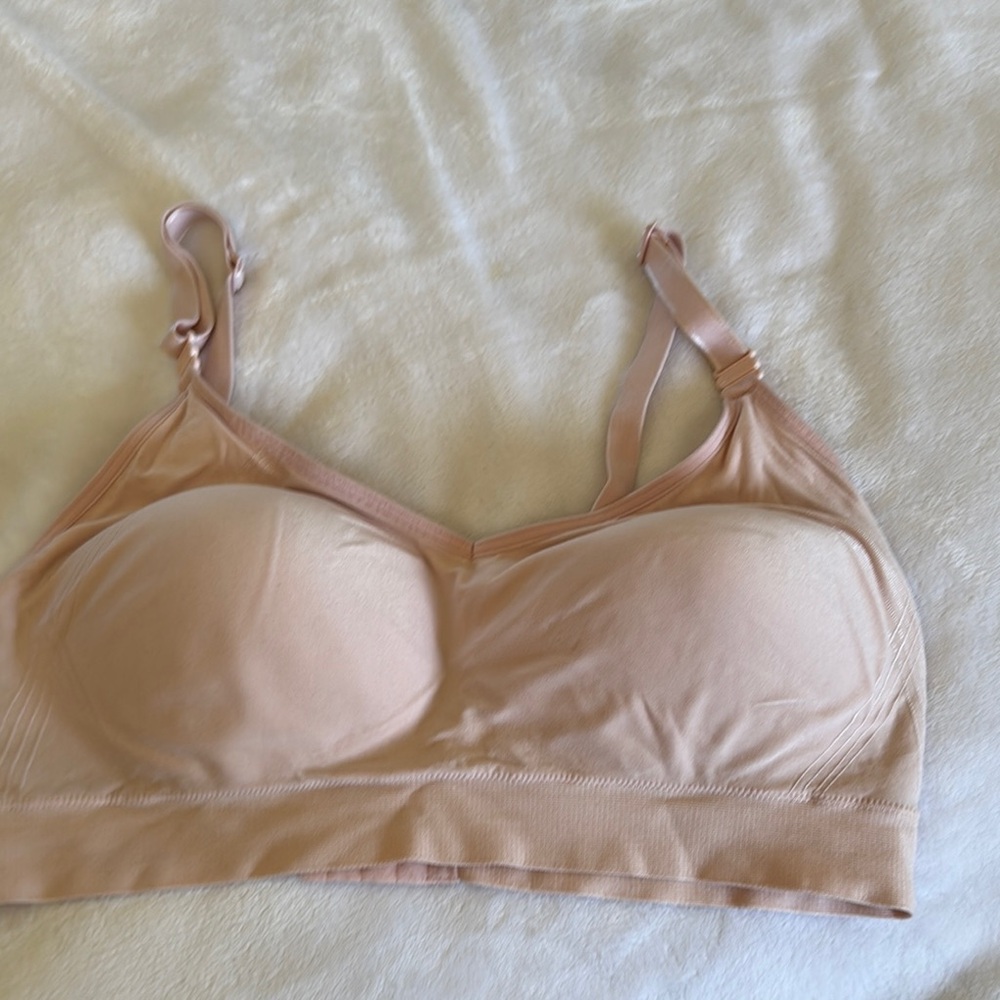 Pink Wireless Bralette with Adjustable Straps